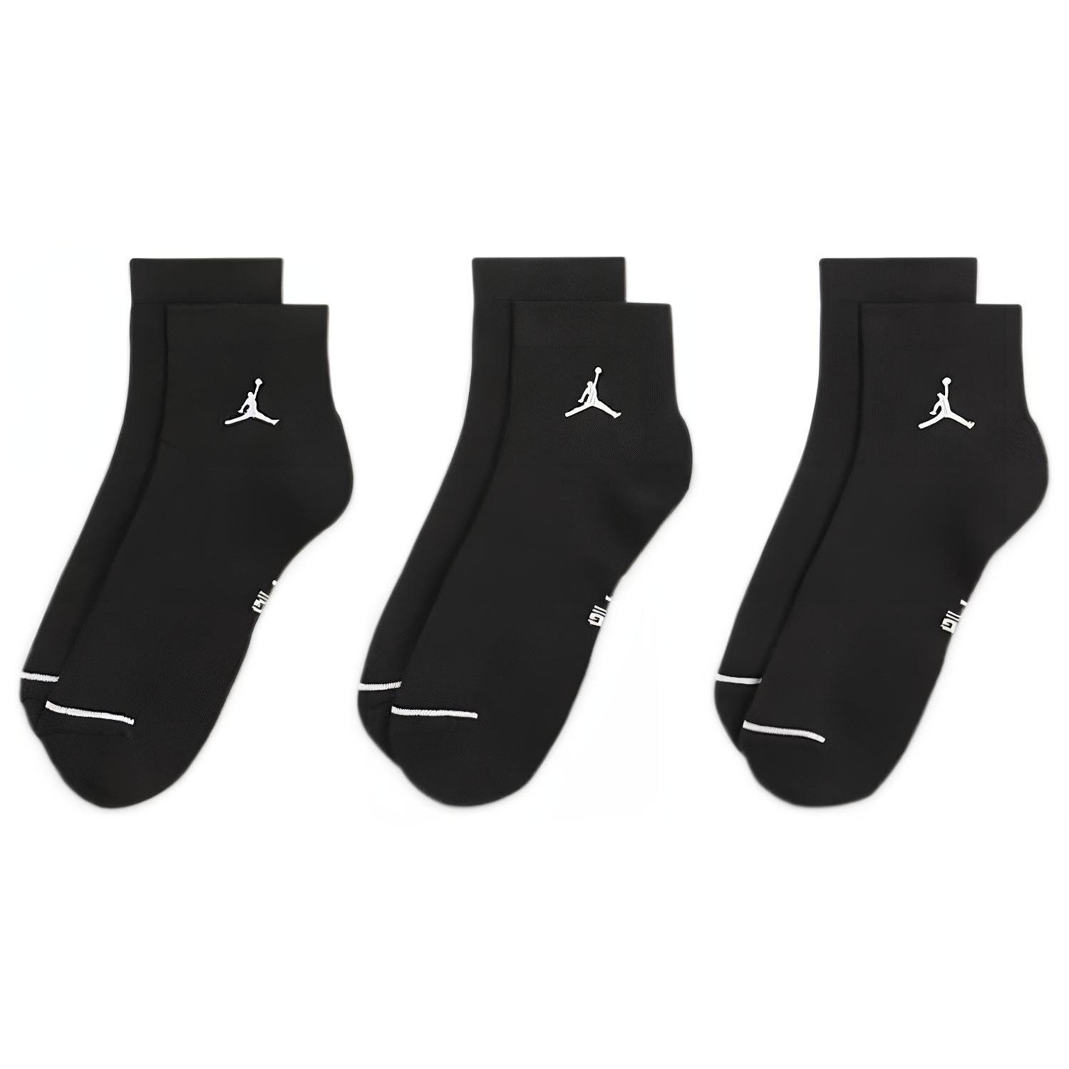 Air Jordan Everyday Ankle Socks Black White Unisex DX9655-010 S