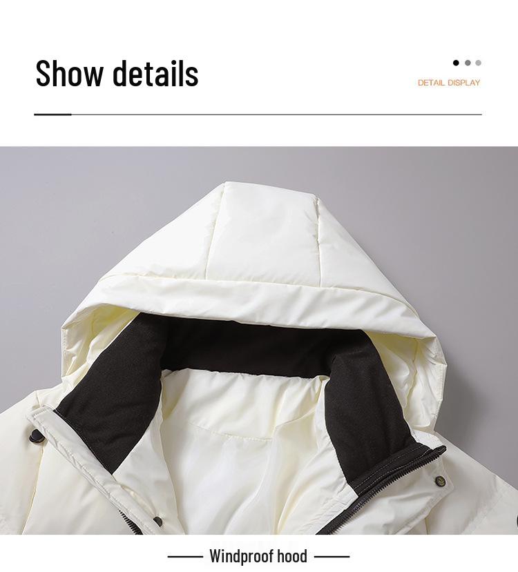 2025 Men's Winter White Duck Down Hooded Jacket - Thick, Windproof, Waterproof, Warm Outdoor Coat
