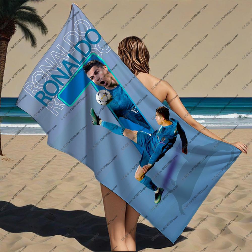 Prosop de Plajă Fotbalist Ronaldo Baie Piscină Exterior Iubitor Uscare Rapidă Cadou Piscină Călătorie Vacanță Moale Camping Fotbal Sporturi Fierbinte