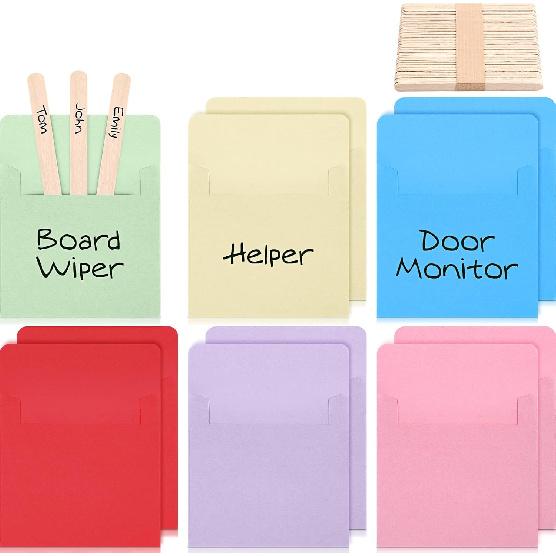 Карманная таблица «Должности в классе» на 86 карманов для класса, Доска объявлений для помощника учителя, Образовательная карманная таблица для управления классом с «Необходимым для учителя» Multi Colors