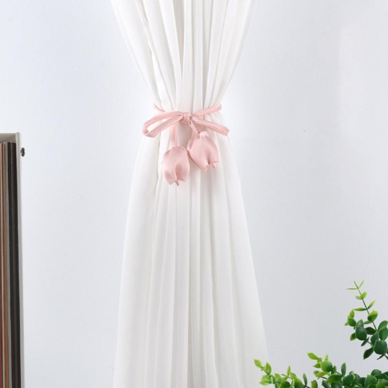Flower Shape Curtain Holdbacks Polyester Fabric Multiple Color Option Simple Setup Window Decoration