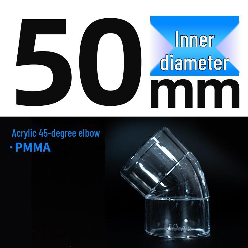 Akrylowy Kolanko 45° do Akwariów - Wysoka Przezroczystość
