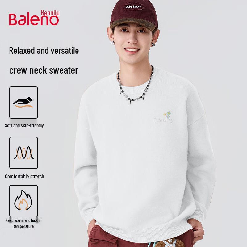 

Baleno Men s Loose Fit Thickened Round Neck Knit Pullover 3XL