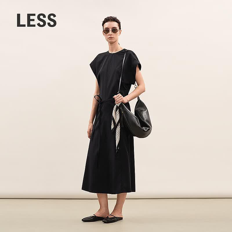 

LESS Summer 2026 X-Line Collarless Cotton Short-Sleeve Dress S