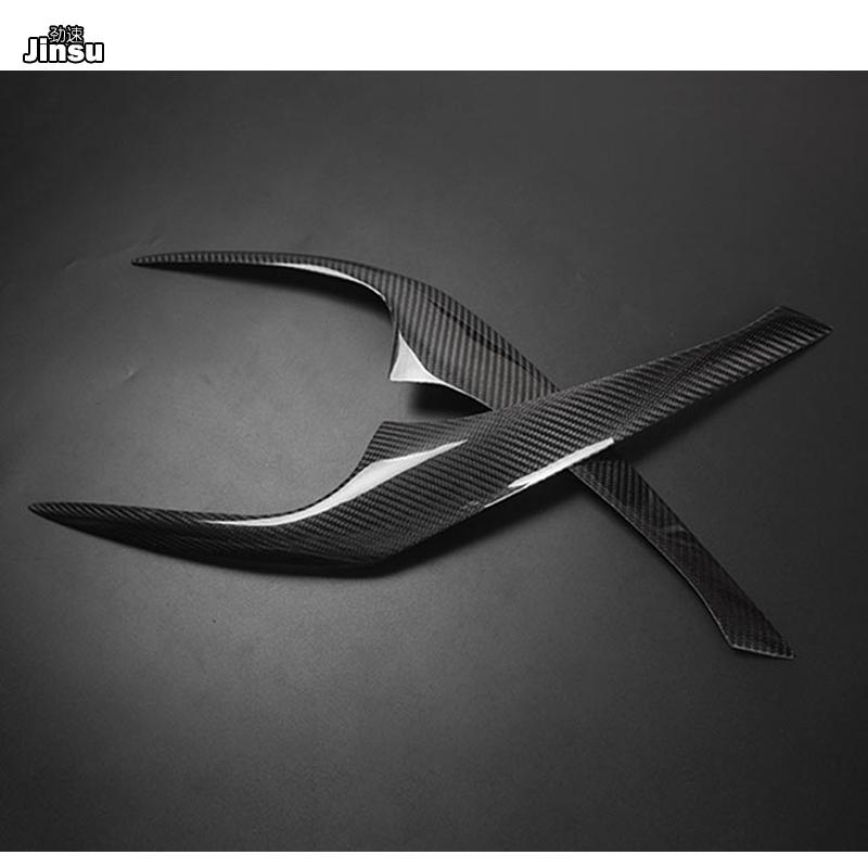 Carbon Fiber Headlight eyelid cover decorative sticker For Hyundai Coupe 2003 - 2005 FX 2.0 2.7 Sport style car front eyebrow