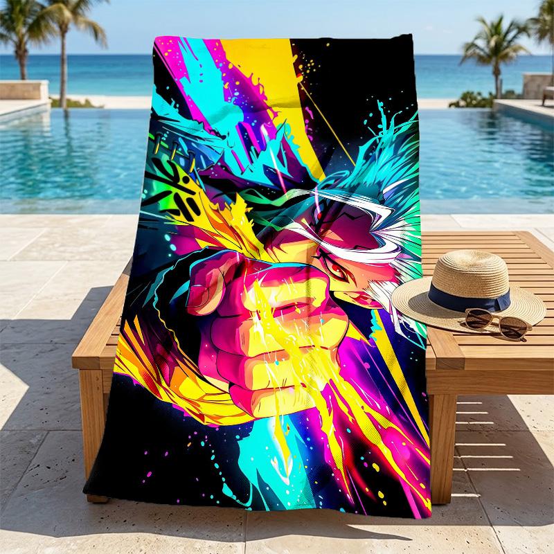 Superhero Stylish Digital Printing Beach Towel Quick‑Drying Absorbent Blanket for Beach Pool Gym Travel