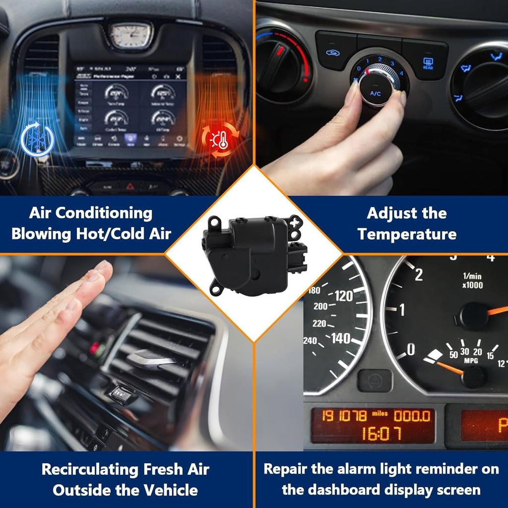 HVAC Blend Door Actuator Compatible With Chrysler 300 2008- Chrysler Town & Country 2008-2016 Dodge Charger/Grand Caravan/Challenger 2008- Replace#