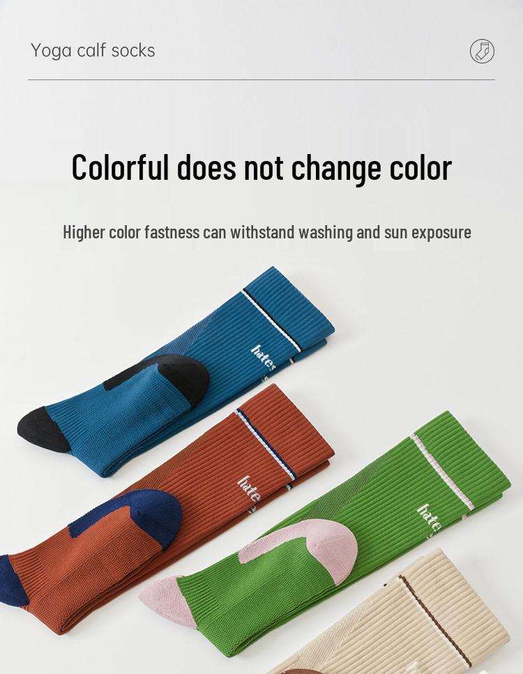 Women's Long Tube Shock-Absorbing Sports Socks for Yoga, Running, Cycling, and More