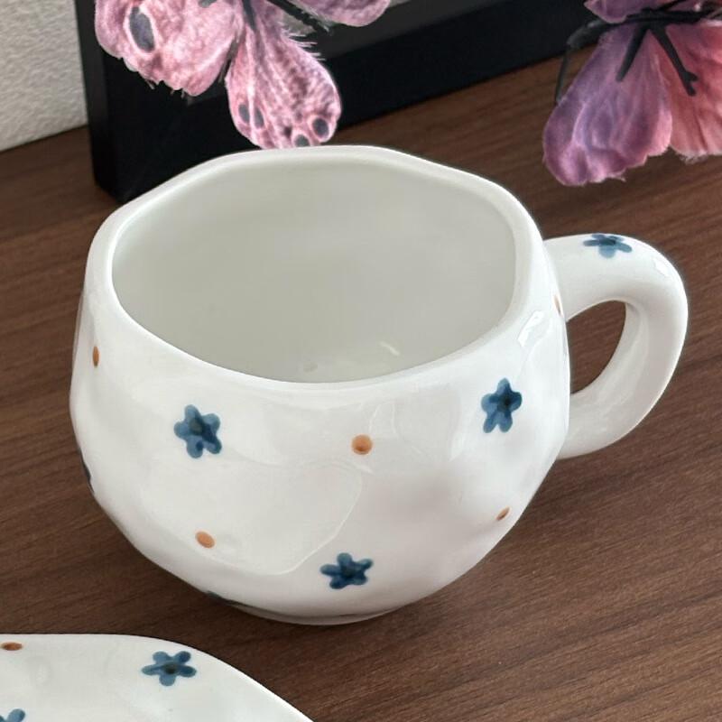 

Набор керамических кружек для кофе и латте Shangqi с ручной росписью в цветочный узор