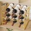 Desktop Bottle Rack Iron Wine Rack, Curved Grooves, Countertop Cabinet Storage Shelf, Compact Stand Metal Holder, for Kitchen Cupboard And Pantry Home