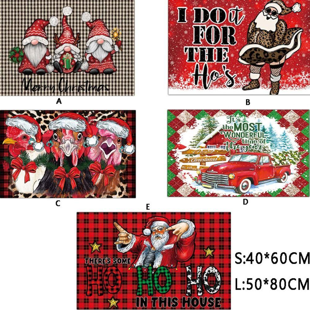 Spoof Santa Claus Gnome Doormat Rectangle Rugs Creative Welcome Mat Balcony