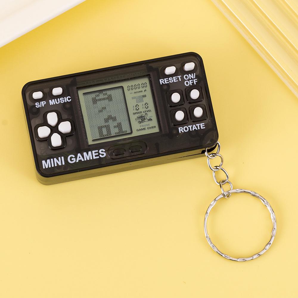 Mini Transparent Tetris Game Keychain - Classic Nostalgic Toy for Students