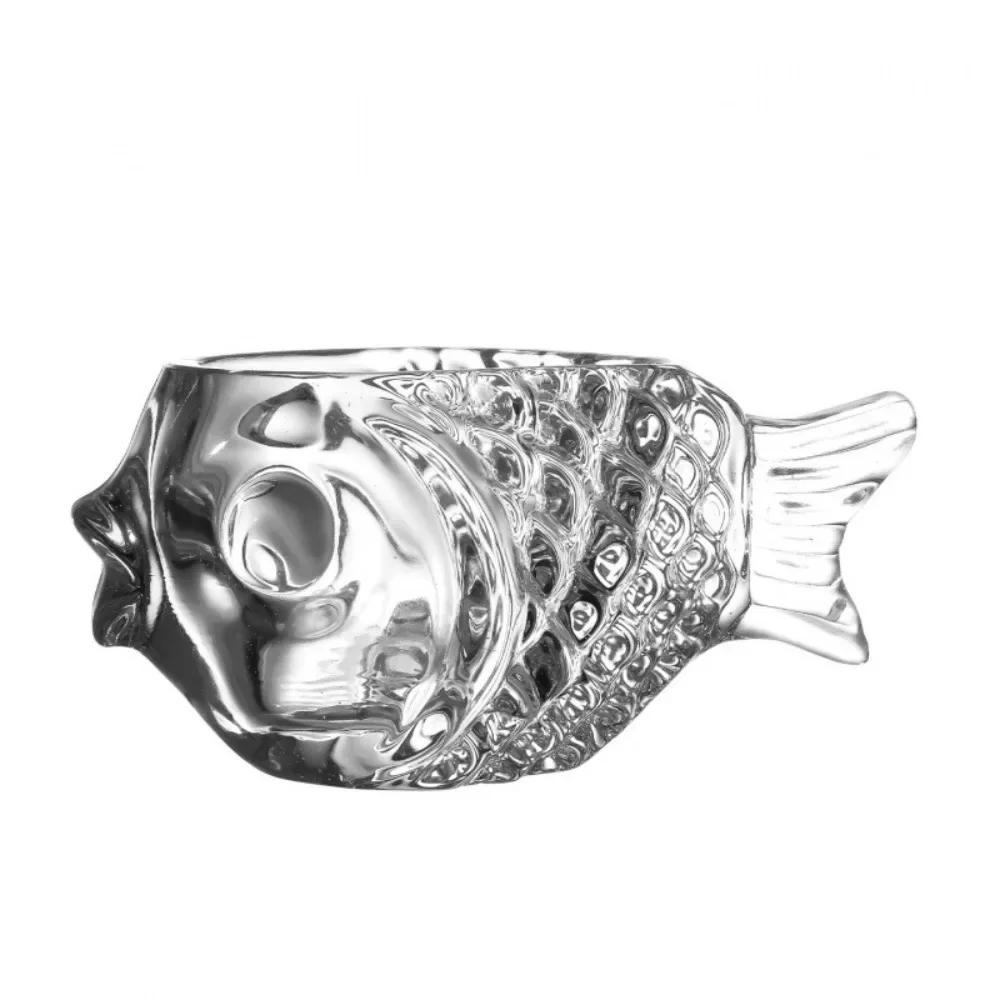 3D Pufferfish-shaped Glass Cup Transparent Thick Wine Glass Ice Cream Cup Lovely Fish-shaped Glass Restaurant Cocktail Tool other