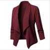 Damen Slim Fit Langarm Unifarben Blazer Vielseitige Stretchmanschette Revers Jacke für Bürokleidung, Eleganter Karriere Open Front Mantel für Pendler