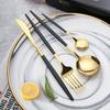 30Pcs Gold Thin Cutlery Stainless Steel Tableware Western Dinner Set Solid Color Knife Fork Spoon Mirror Kitchen Utensils