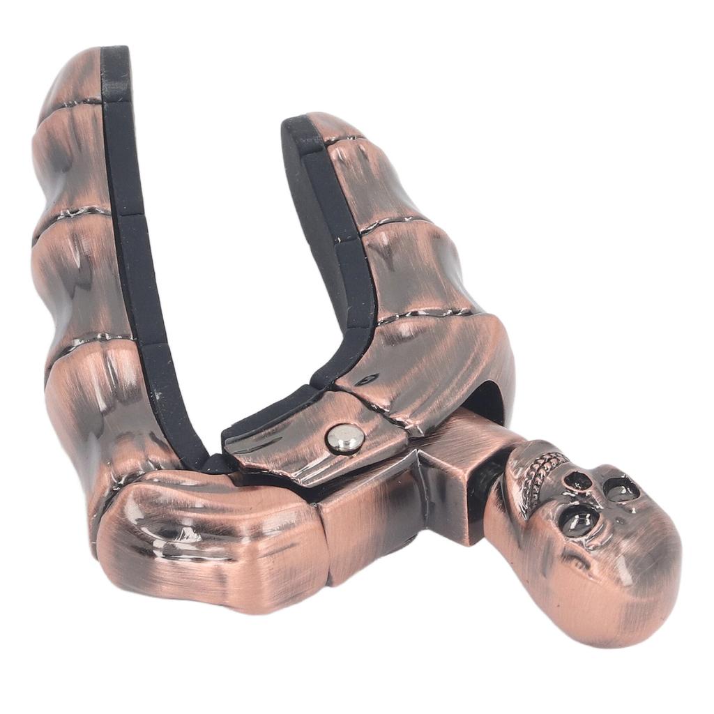 Guitar Capo Skull Knob Locking Design Soft Silicone Scratch Resistant Capo for Electric Acoustic Guitars Ukulele