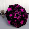 1pc Neon Star Print Automatic Folding Umbrella, Portable & Foldable Design with 8 Ribs, Casual Outdoor Accessory yy250729047