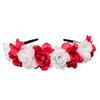 Headband Flowers Poland White Red