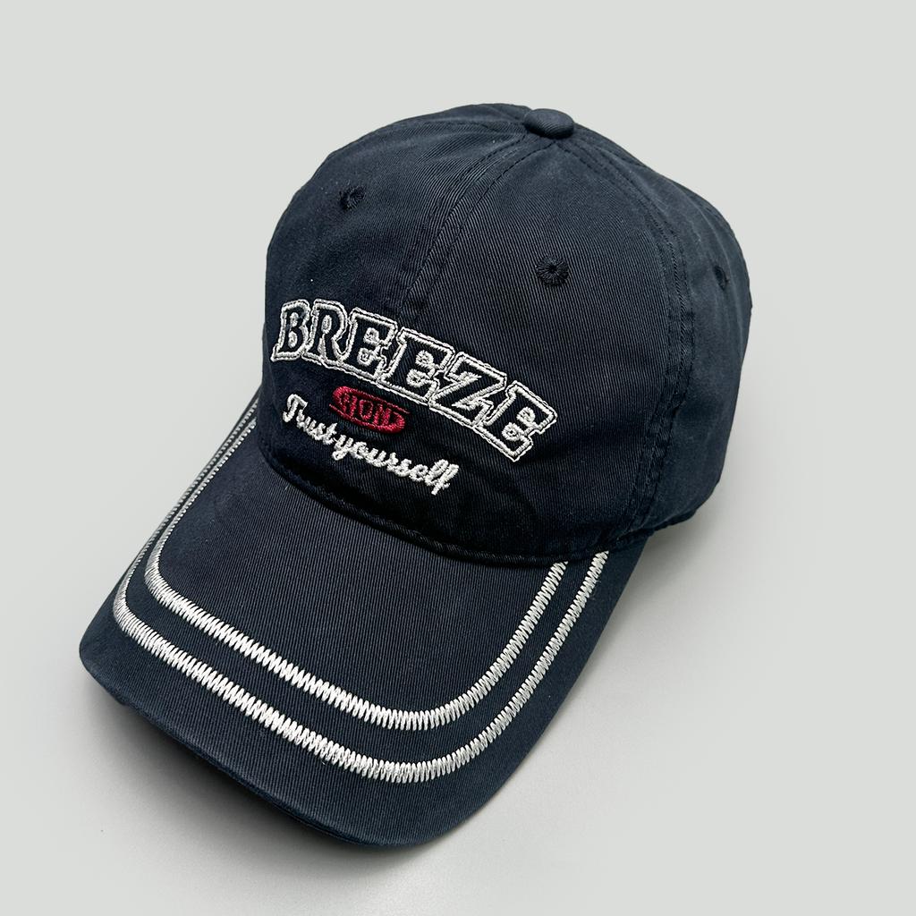 Korean Letters Embroidery Striped Baseball Hats New Men Women Sunshade Personal Versatile Casual Fashion Simple Ins Peaked Caps