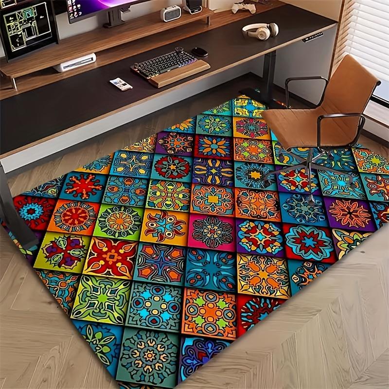 

Personalized Geometric Mandala Flower Area Rug Living Room Bedroom Porch Office Desk Coffee Table and Corridor Home Decoration 50x80cm