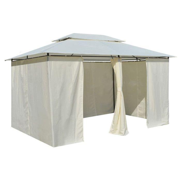 VidaXL Tonnelle avec Rideaux Tente de Réception de Terrasse Pavillon de Patio Chapiteau de Jardin Tente de Mariage Fête 43216