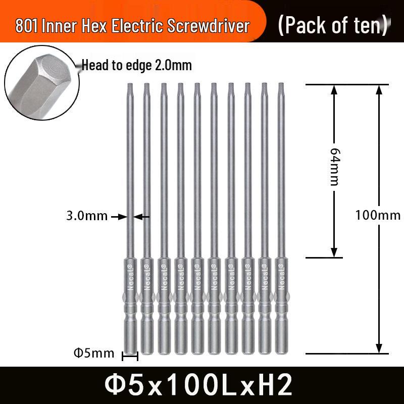 Nigao 801 5mm Hex Socket Electric Screwdriver Bit S2 Hardened Tool