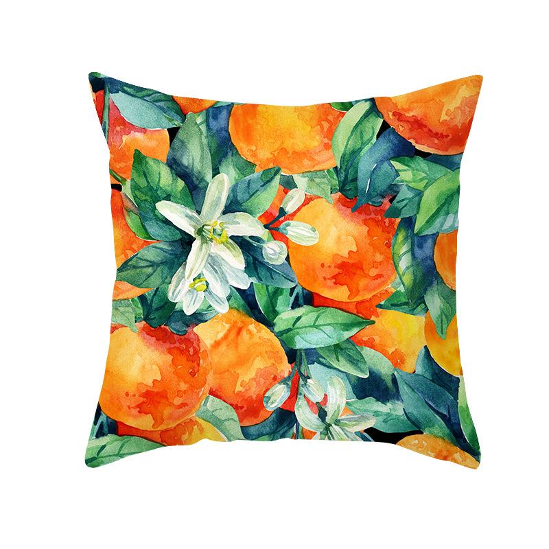 Nordic Sofa Pillow Cover Small Fresh Fruit Print Peach Skin Cushion Cover Office Pillow Cover Home