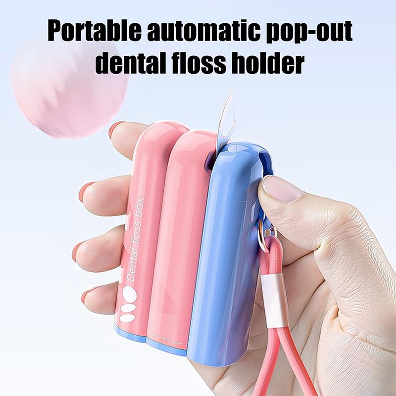 Dopamine Dental Floss Box, Portable Home Use, Automatic Pop-Out Mini Dental Floss Storage Box, Floss Holder For Between Teeth.
