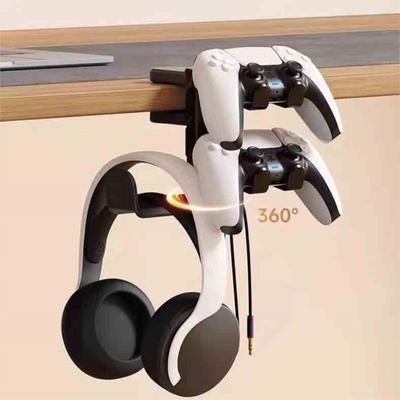 3-in-1 PC Gaming Headset&Controller Holder Adjustable Clamp Headphone Hanger PC Gaming Accessory Controller Earphone Stand