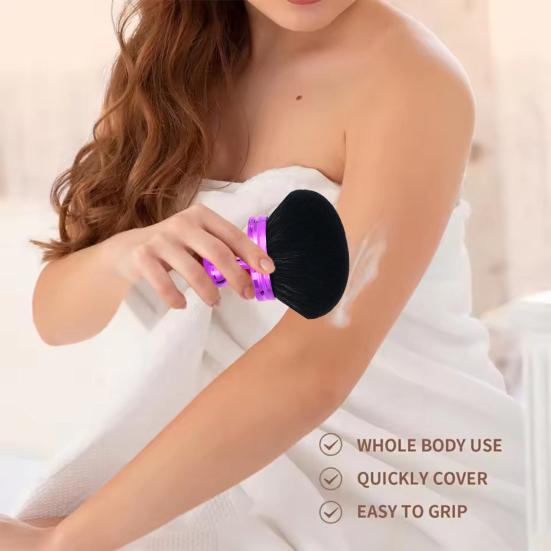 Mushroom Makeup Brush with Handle Multi-purpose Self Tanner Applicator Brush Synthetic Loose Powder Blush Face Body Cosmetic Brush
