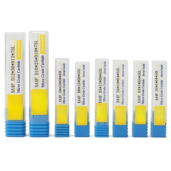 8pcs 4 Flutes Straight Shank Tungsten Steel Milling Cutter Tool CNC 2-12mm Carbide End Mill Set