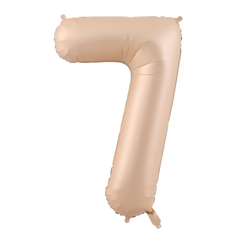 40 Inch Beige Cream Caramel Chocolate Color Retro Number Balloon 123456789 for Baby Shower Birthday Party Wedding Decoration