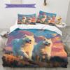 Two Samoyeds Pattern Bedding Home Decoration Birthday Gift (1 * duvet cover + 2 * pillowcase, without core)