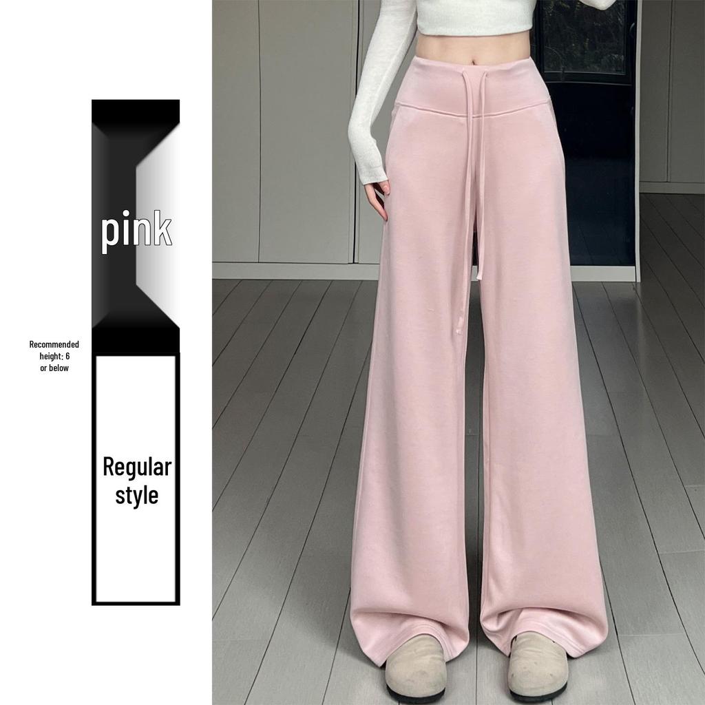 Spring 2026 Deep Gray Plus Size High-Waisted Wide-Leg Pants for Women