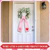 VitalCozy Wreath Sash for Front Door Wreath Satin Sash for Embroidery Monogram Garland Ribbon Accessories Xmas Party Yard Doorway Indoor Outdoor Wall