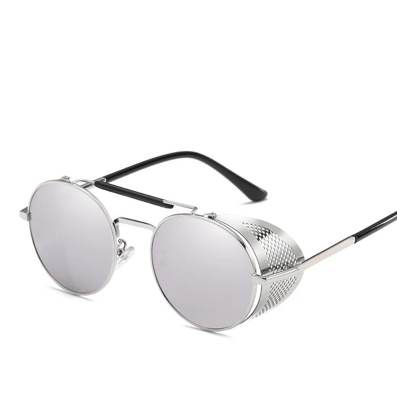 Modne Retro Steampunkowe Okulary Przeciwsłoneczne Męskie Markowe Designerskie Okrągłe Parowe Punkowe Metalowe Okulary Słoneczne Gogle Dla Kobiet UV400