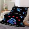 1pc Cute Stitch Printing Blanket - Soft, All-Season Throw for Living Room, Bedroom,Personalized Gift with Adorable Cartoon Design