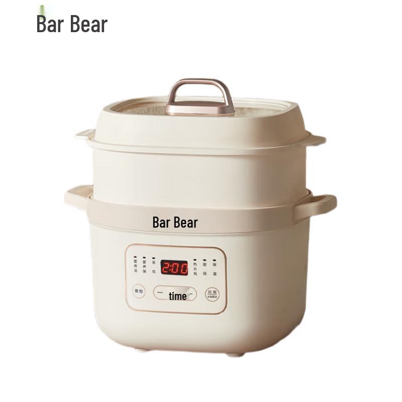 Little Bear 1.6L Electric Double Boiler Stew Pot with Steamer CN plug (adapter included)