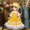 30cm BJD Toddler Princess Doll with Long Hair and Flower Accessory