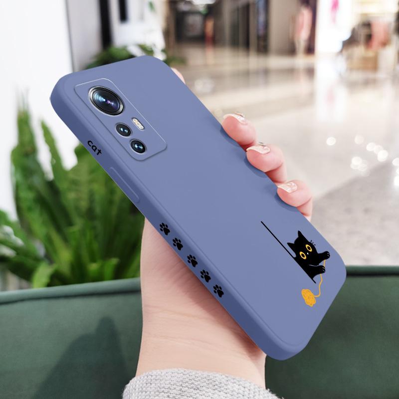 

Чехол для телефона Паникующие кошки для Xiaomi Mi 14T 14 13 13T 12 12T 12S 11 11T Ultra 10 10T Pro Lite 5G Жидкий силиконовый чехол Xiaomi 14T светло-синий