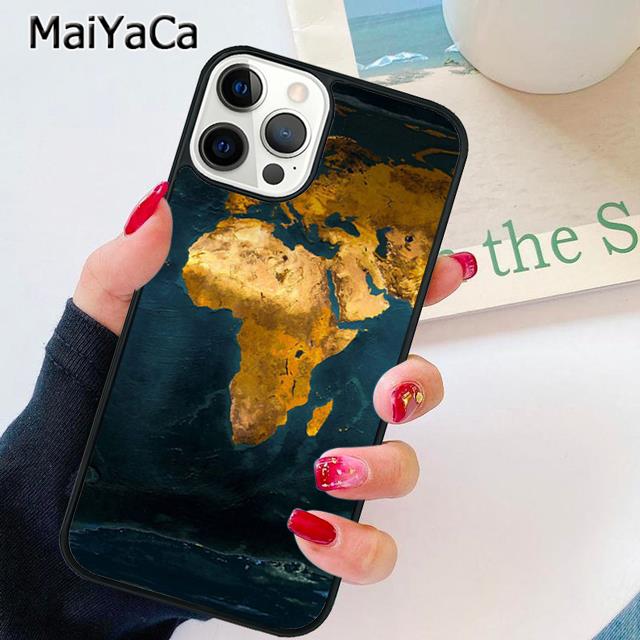 

MaiYaCa Africa Map Geography Phone Case Cover For iPhone 17 Air 16 15 plus 11 12 13 14 pro max shell coque iPhone 11pro max