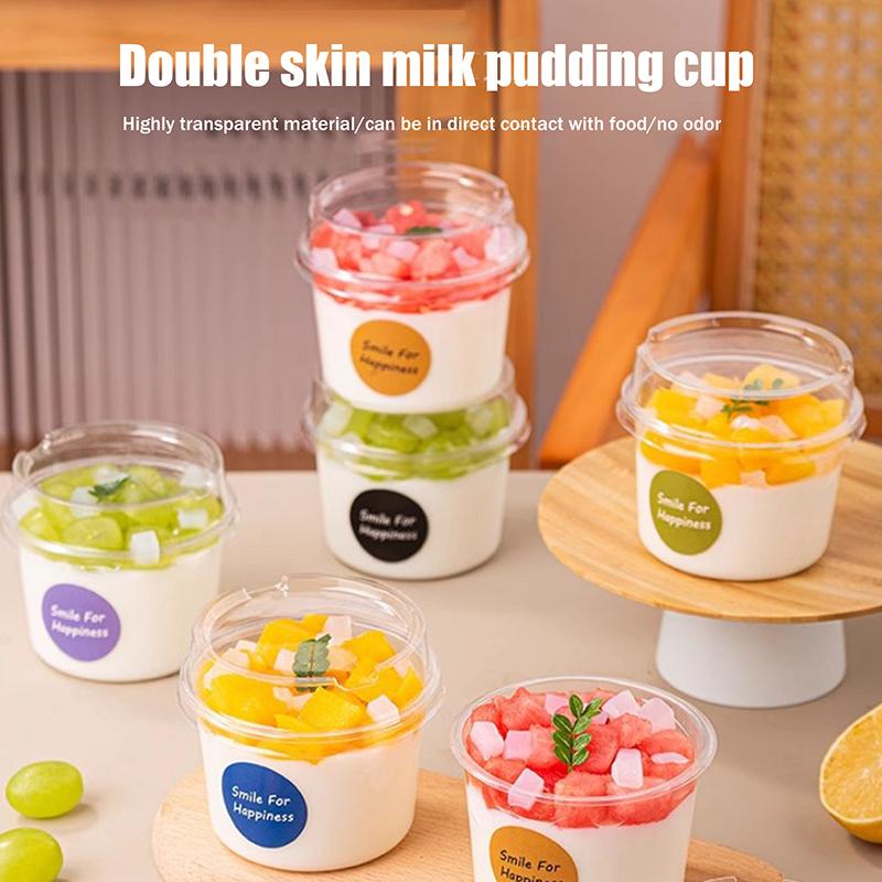 10/50Pcs Dessert Cup With Lid Transparent Ice Cream Cups For Pudding Yogurt Cups Mousse Cake Box Baking Packaging Container