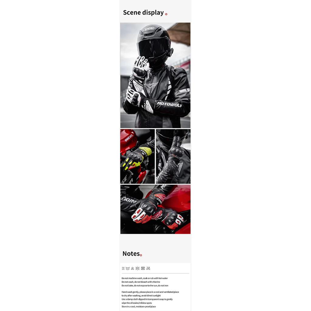 Genuine Leather Motorcycle GM3 Men's Windproof Motorcycle Gloves Gloves Touch screen Long Version Dirt Bike Motocross Racing