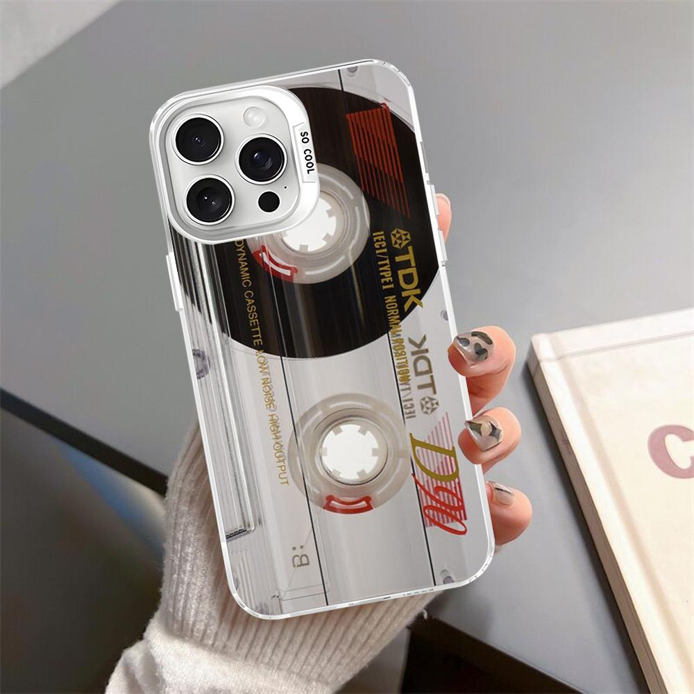 

Radio Tape Cassette Phone Case For iPhone 16 15 14 13 12 11 Pro Max X XR XSMAX Matte Shockproof Back Cover iPhone 14 pro