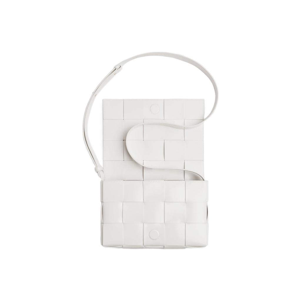 Bottega Veneta Cassette Pillow Bag Fashion Solid Color Minimalist 15 Grid Woven Check Lambskin Shoulder Crossbody Bag Women bags White 578004VMAY19005