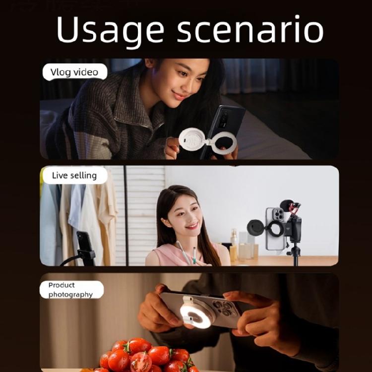 Snap On Magnetic Phone Light Portable Studio Lighting Equipment For Portrait Selfies Video Recording Dimmable Plastic Construction