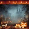 Halloween Tapestry Spooky Pumpkin Patch with Jack-O'-Lanterns Halloween Decorations Parties Themed Accessory Gothic Atmosphere