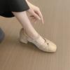 New Style Women's Thick Heel Women Mary Jane Shoes Square Toe Shallow Butterfly-knot Ladies Casual  Shoes Zapatos Mujer