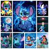 5D Diamond Painting Lilo Stitch Mosaic Cartoon Full Round Drill Embroidery Seaside Flower Home Decor