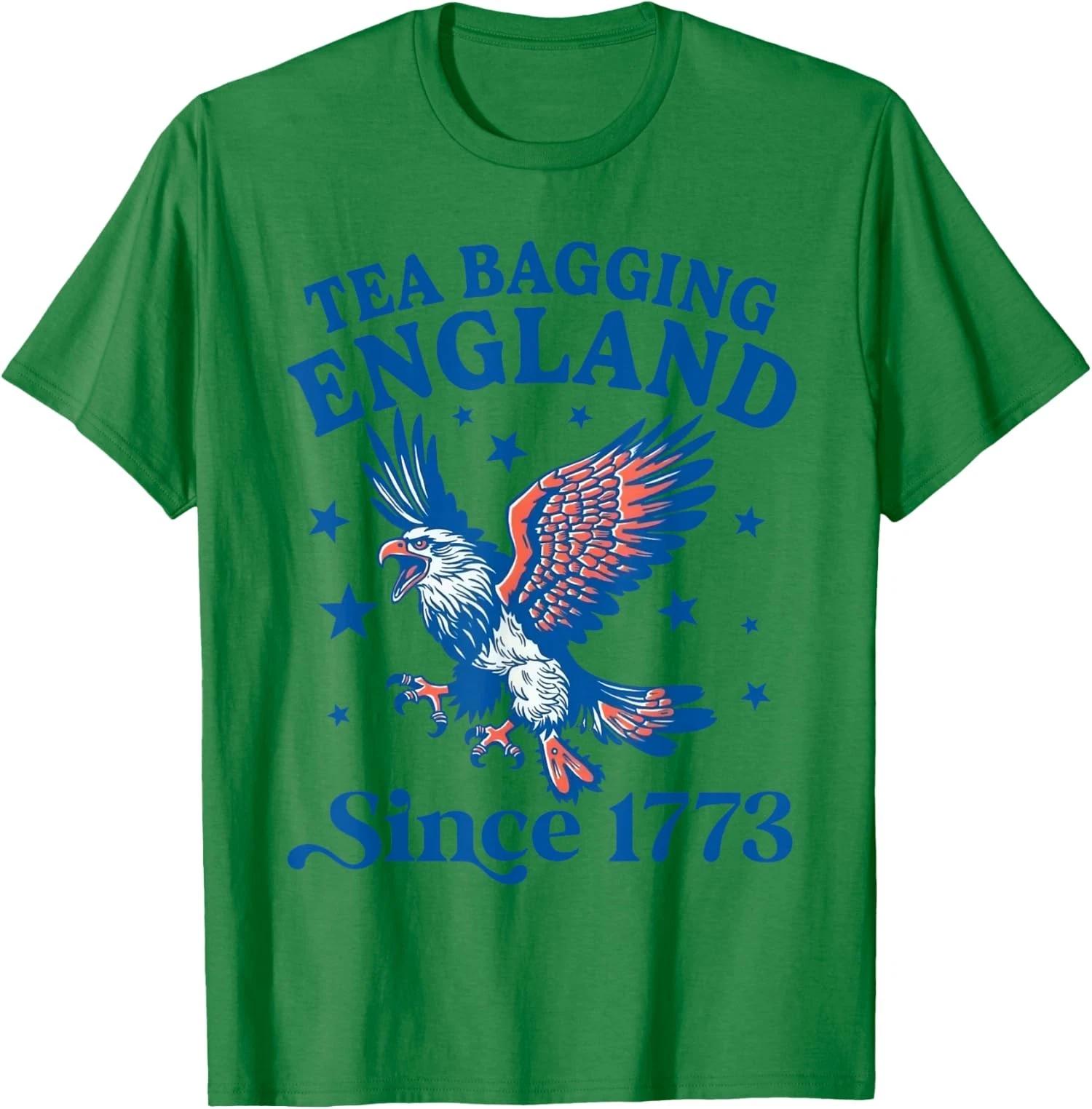 Tea Bagging England Since 1773 Patriotic Eagle 4Th T shirt L